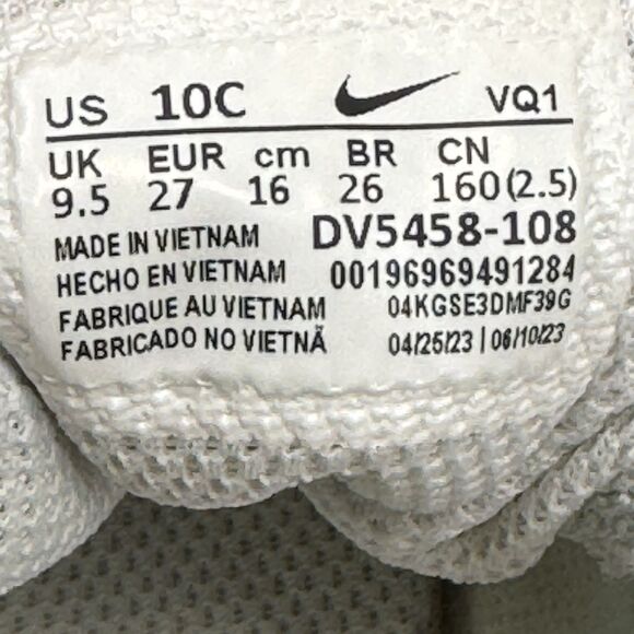 Nike Court Borough Low 2 Shoes Kids 10C White Black Sneakers DV5458-108 - Picture 9 of 9